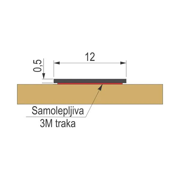 FLAH 12x0,5mm dekorativni profili - samolepljivi