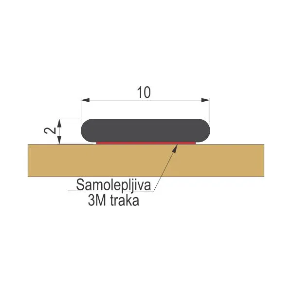 FLAH 10x1,8mm dekorativni profili - samolepljivi
