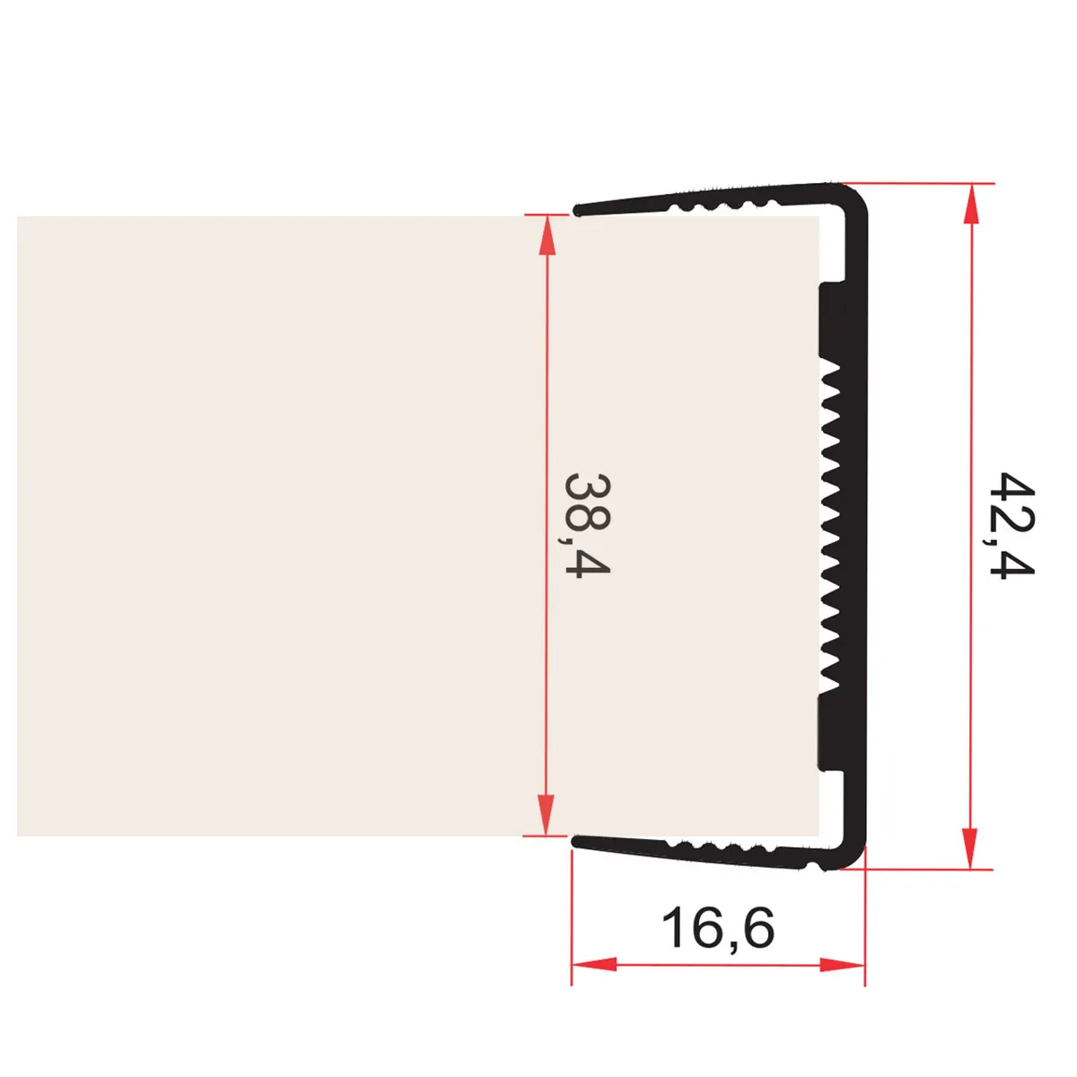 KP 48/38,4mm kant profil