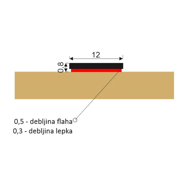 FLAH 12x0,8mm - dekorativni samolepljivi profil - rolna