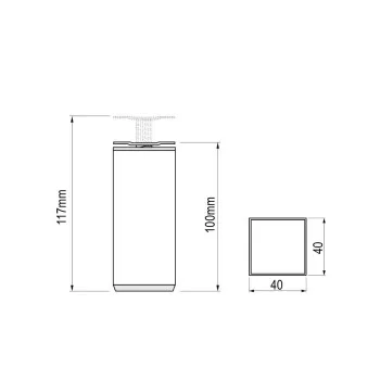 ON D Noga 40x40 CF 10cm AL SM