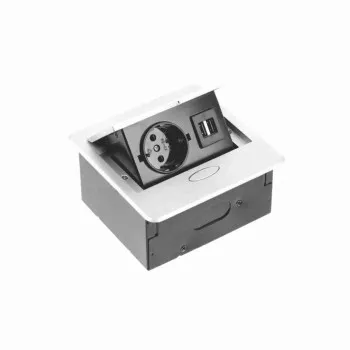 OU utič.AVARO šuko,usb bela
