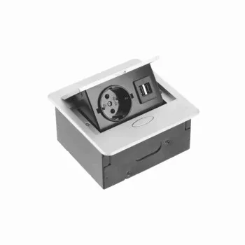 OU utič.AVARO šuko,usb siva